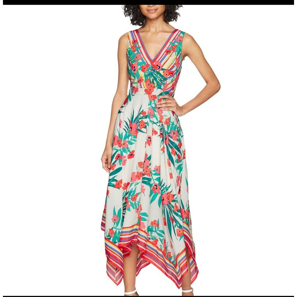 Vince Camuto White Handkerchief Maxi Dress Size 2 - Picture 1 of 8